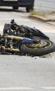 Bike Accident, motorcycle on the ground