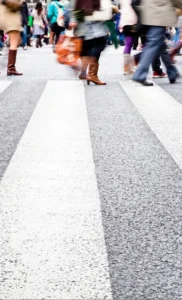 Pedestrian Accident, people crossing a crosswalk